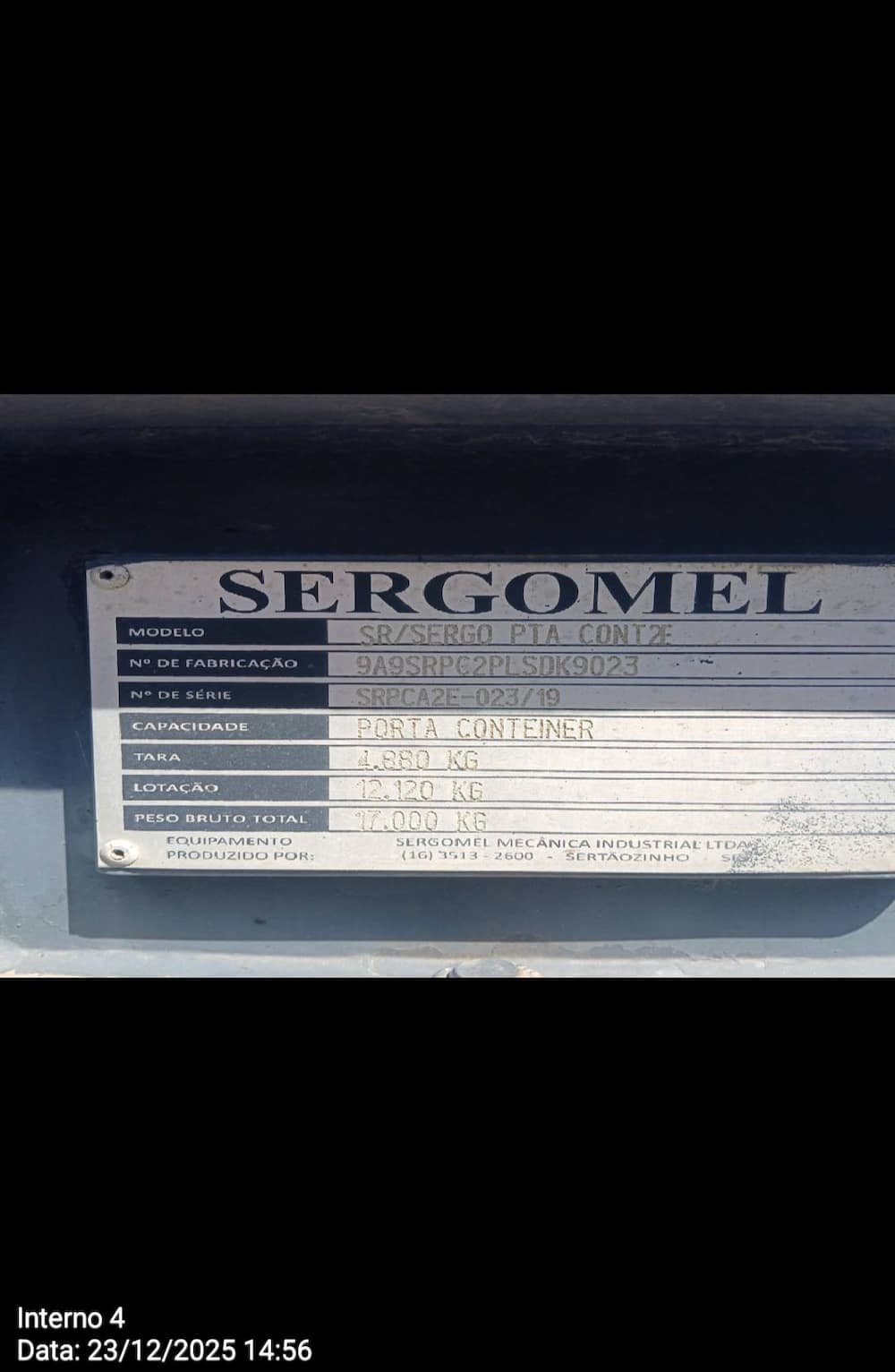 SERGOMEL RODOTREM PORTA CONTAINER